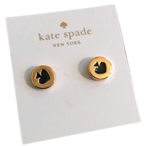 Kate Spade Gold/Black Spade Earrings